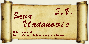 Sava Vladanović vizit kartica